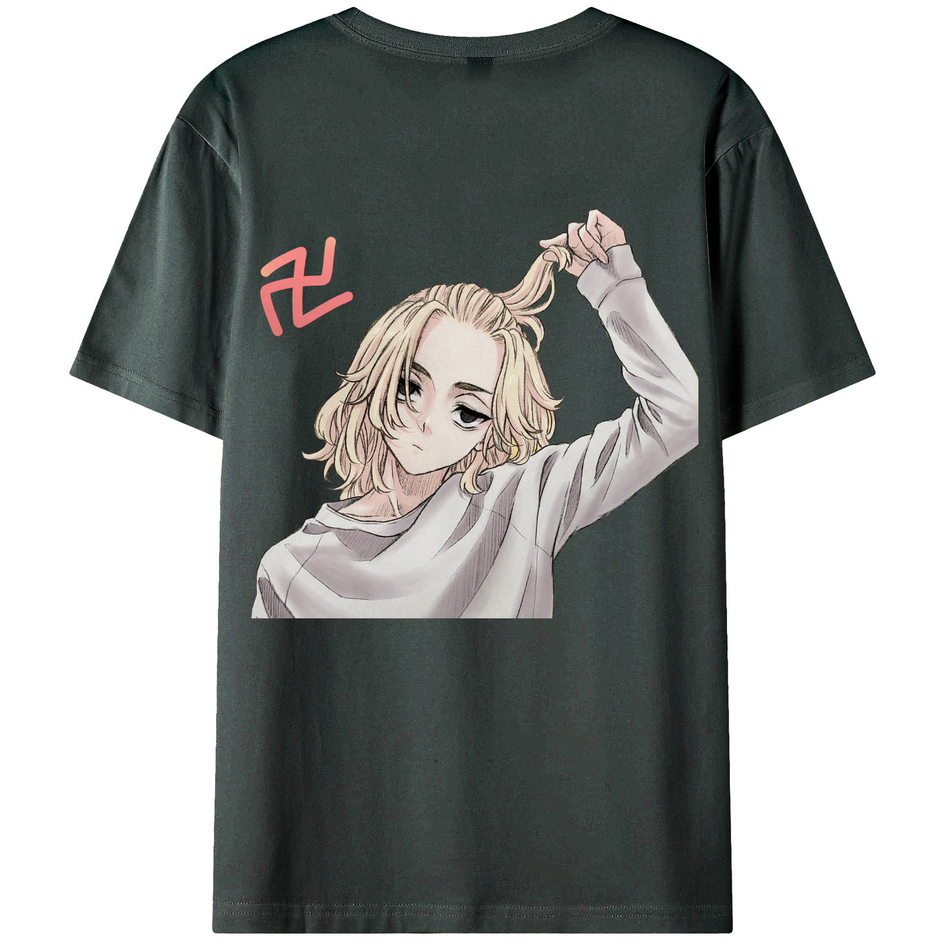 （画像用） 東京リベンジャーズ Tokyo Revengers 綿100％ メンズ半袖Tシャツ（バックプリント） 通気性